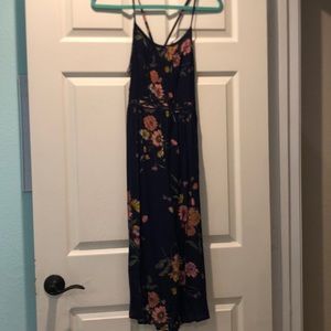 navy blue dress with flowers